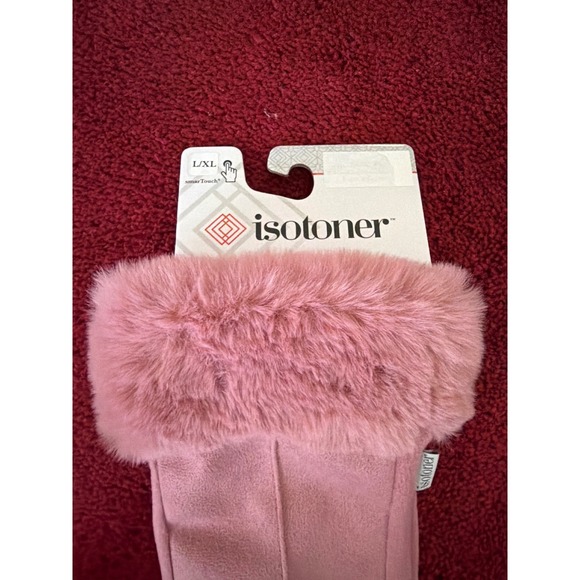 Isotoner Gloves Womens L/XL Dark Orchid Pink New Faux Fur smarTouch 289W3DKOL - Picture 3 of 6